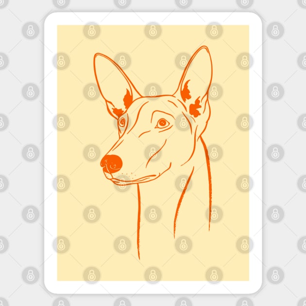 Pharaoh Hound (Sand and Orange) Sticker by illucalliart